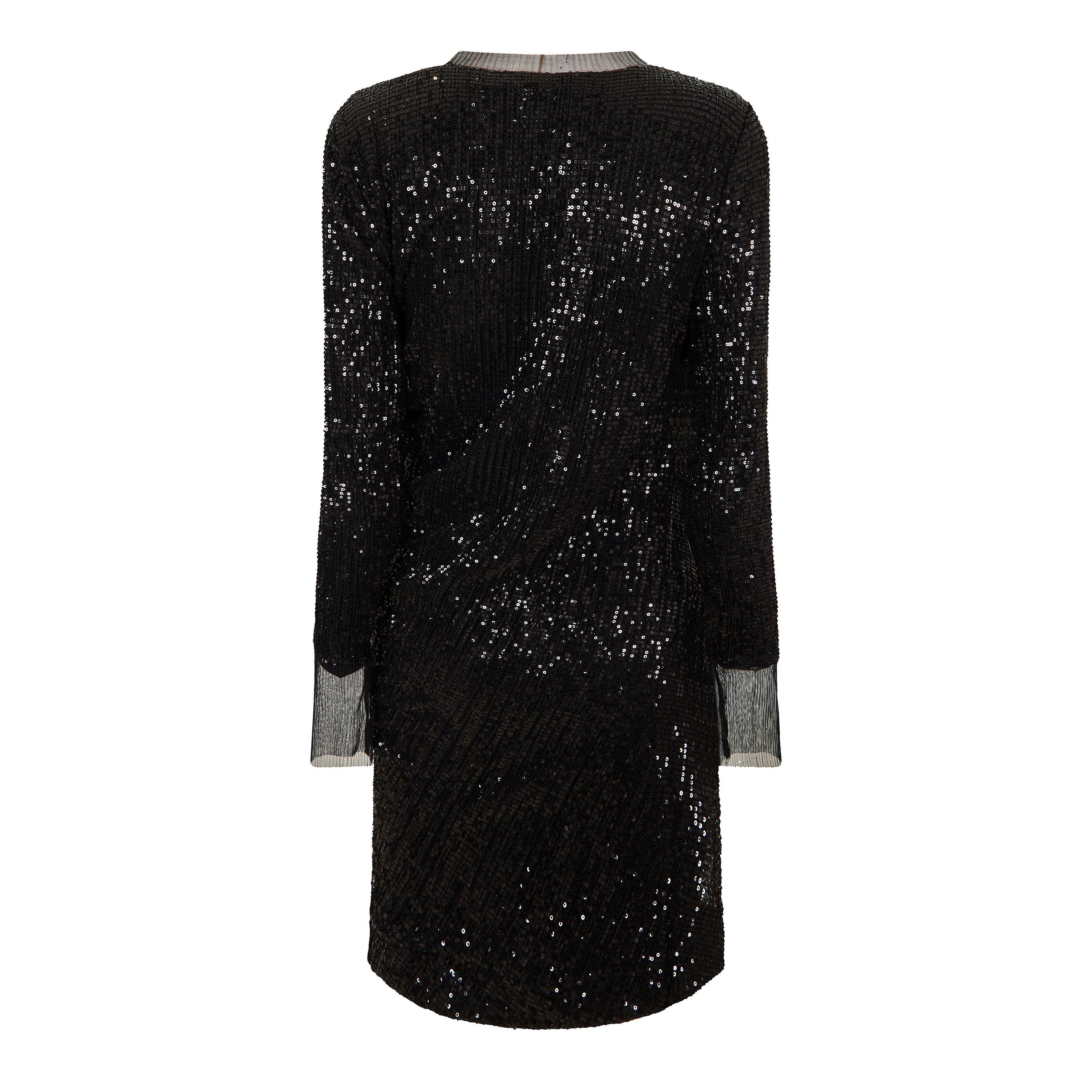 Black - Boss - Women's Edegra All-over Sequinned Design Dress - 2