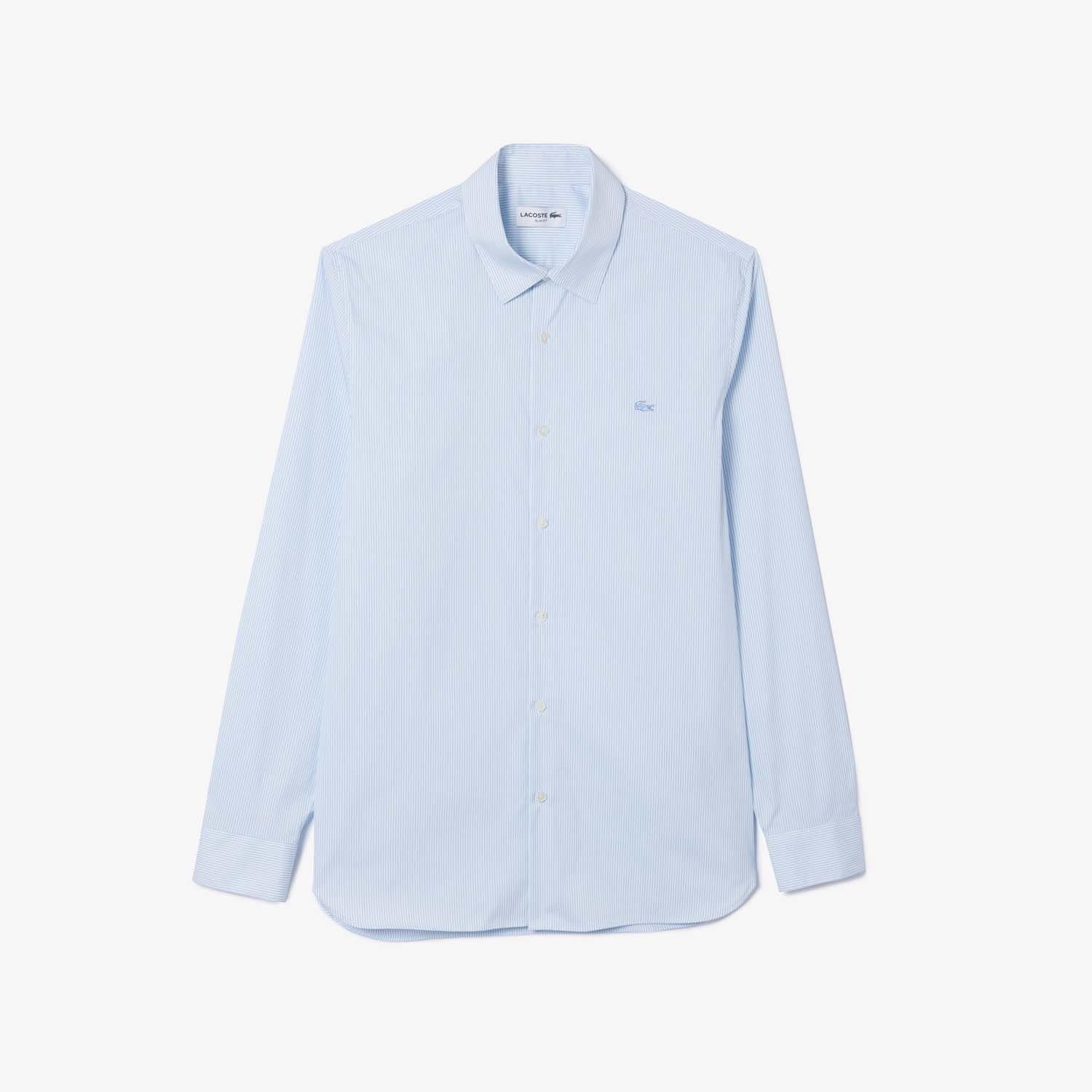 White - Lacoste - Slim-Fit Plaid Poplin Shirt - 1