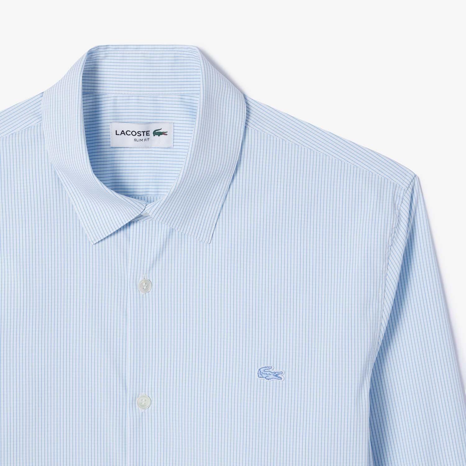 White - Lacoste - Slim-Fit Plaid Poplin Shirt - 2