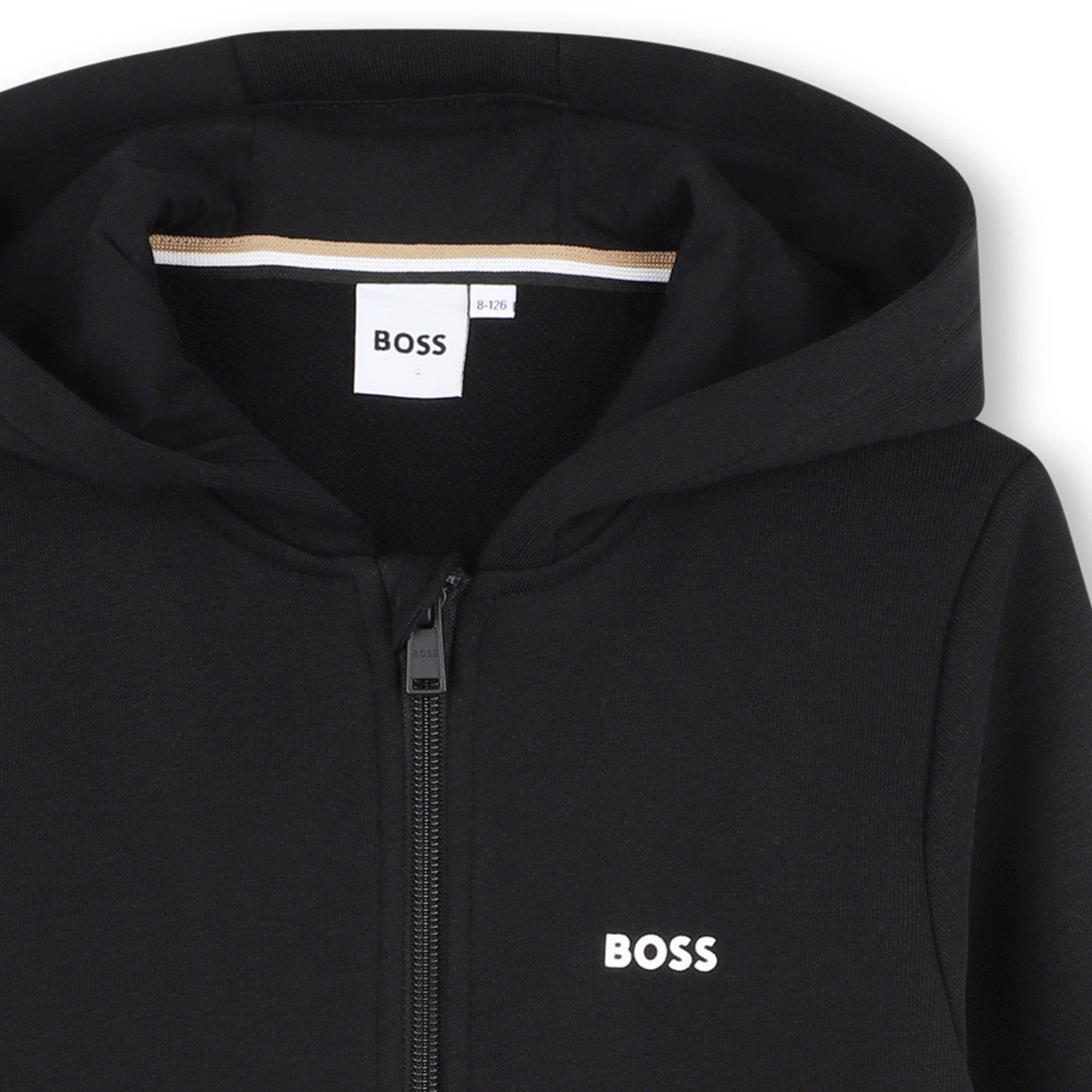 Black - Boss - Kids Logo Zipped Hoodie - 3