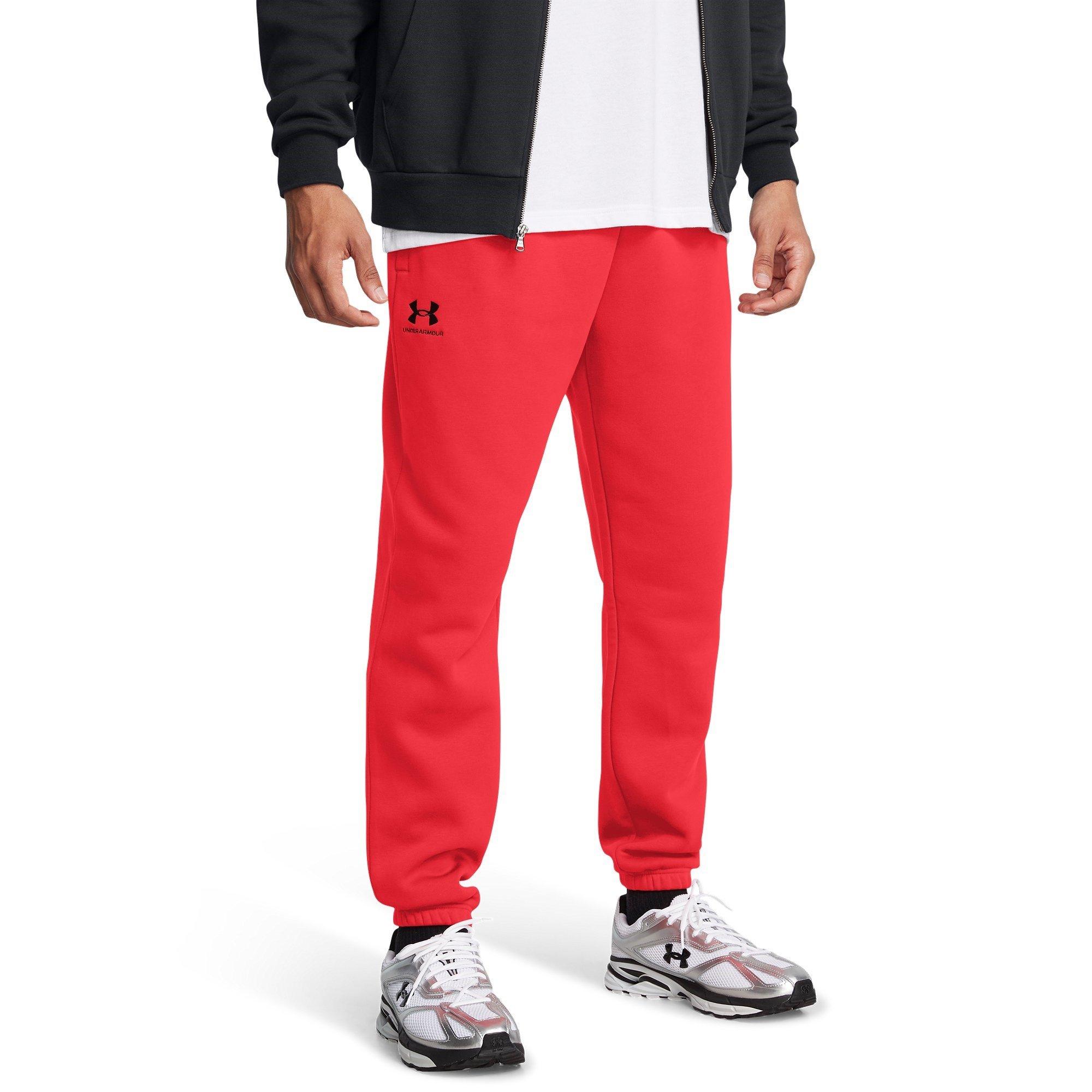 Red - Under Armour - Essential Performance Fleece Tracksuit Bottom - 3