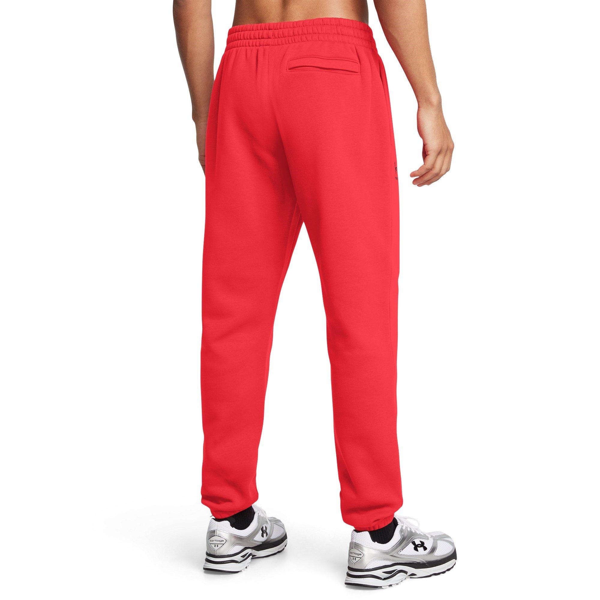 Red - Under Armour - Essential Performance Fleece Tracksuit Bottom - 4