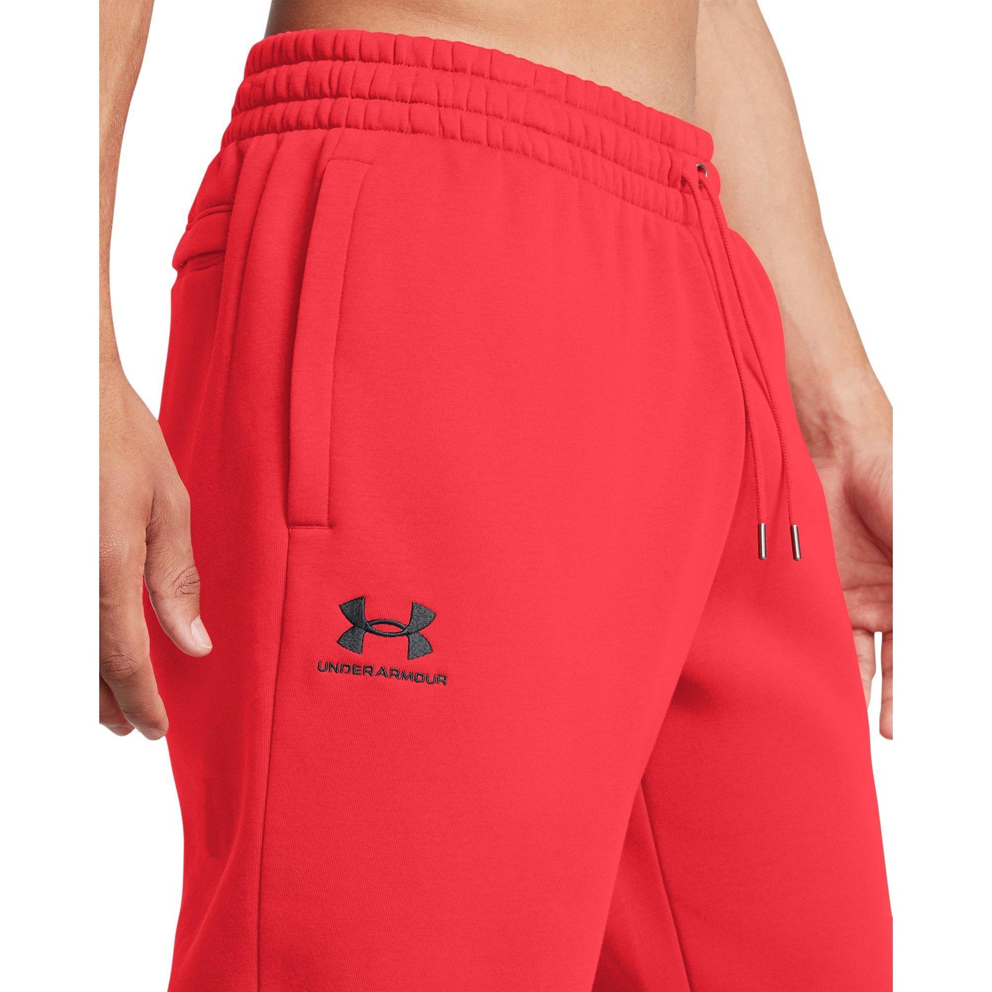Red - Under Armour - Essential Performance Fleece Tracksuit Bottom - 5