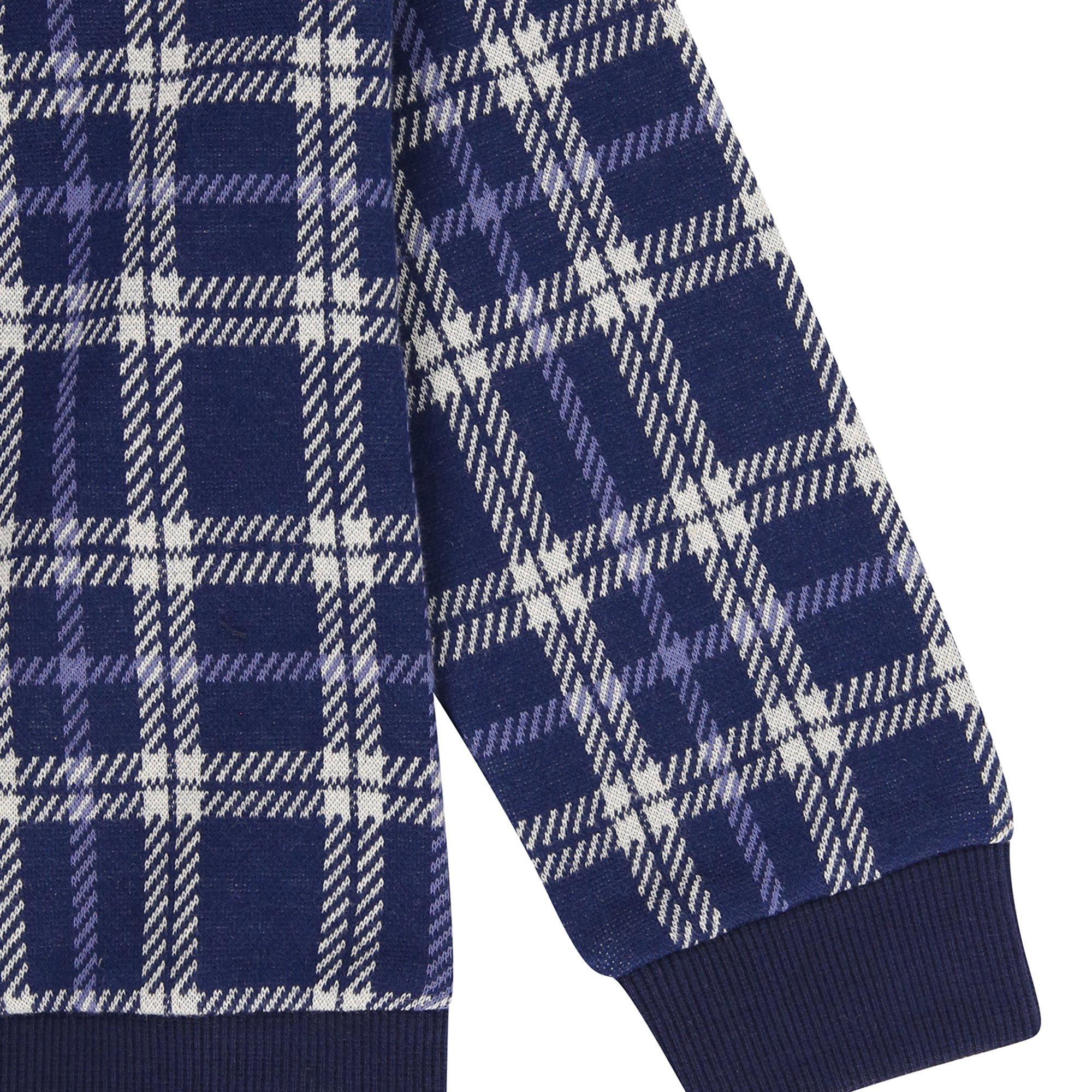 Navy - Lilly and Sid - Check Pattern Hoodie - 4