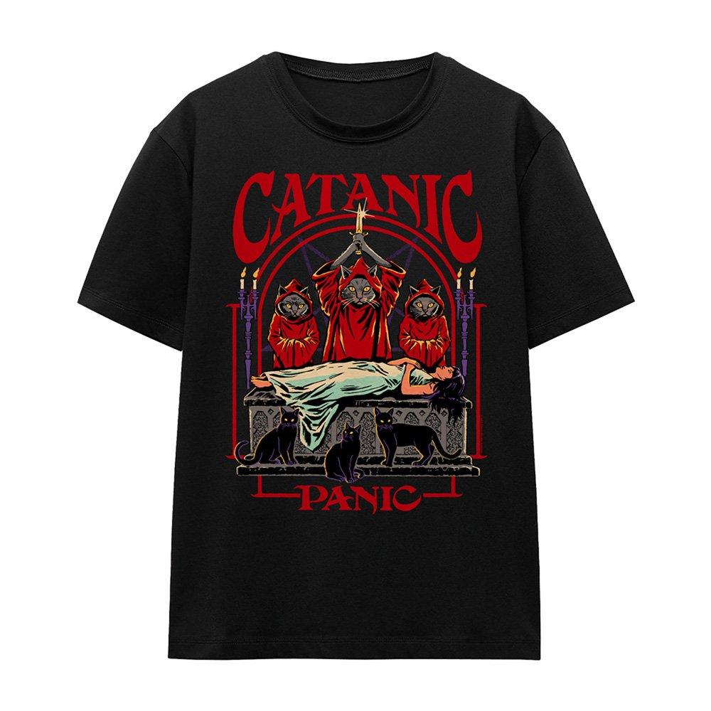 Black - Steven Rhodes - Steven Rhodes Catanic Panic T Shirt Black - 4