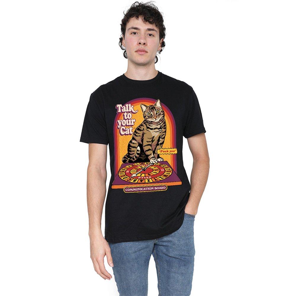 Black - Steven Rhodes - Steven Rhodes Talk To Your Cat T-Shirt Black - 1