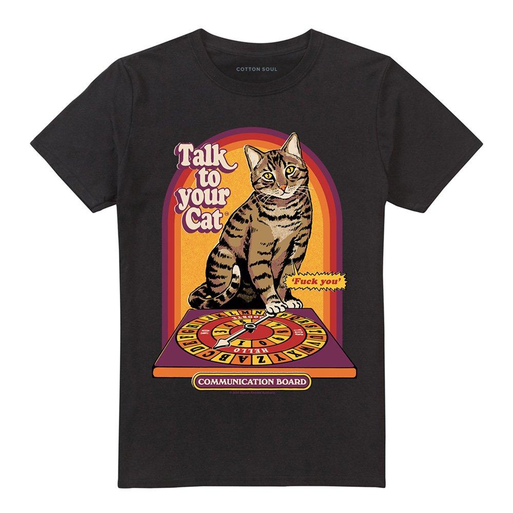 Black - Steven Rhodes - Steven Rhodes Talk To Your Cat T-Shirt Black - 4