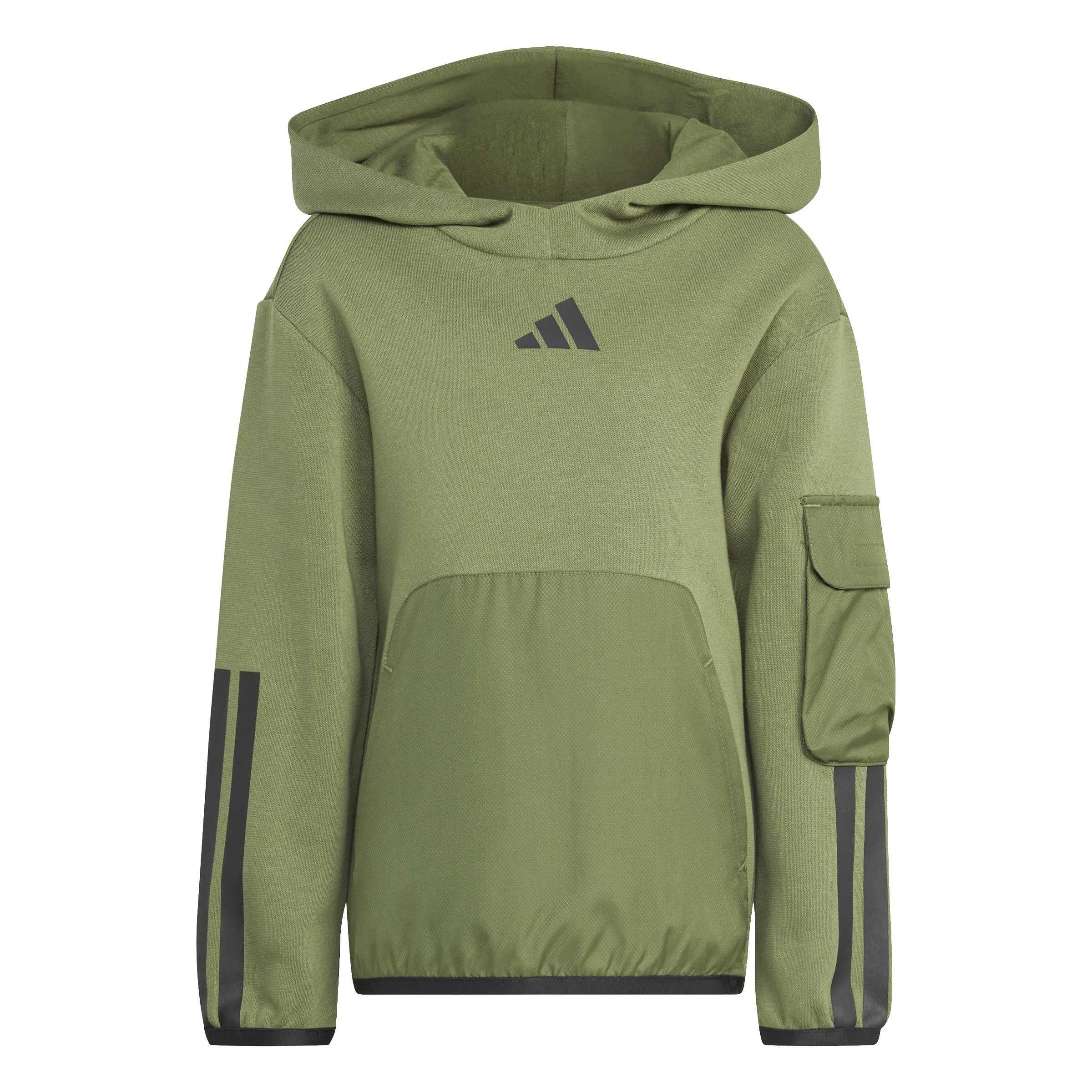Adidas Kids' Utility Over-The-Head Hoodie - Khaki - 4-5 Years