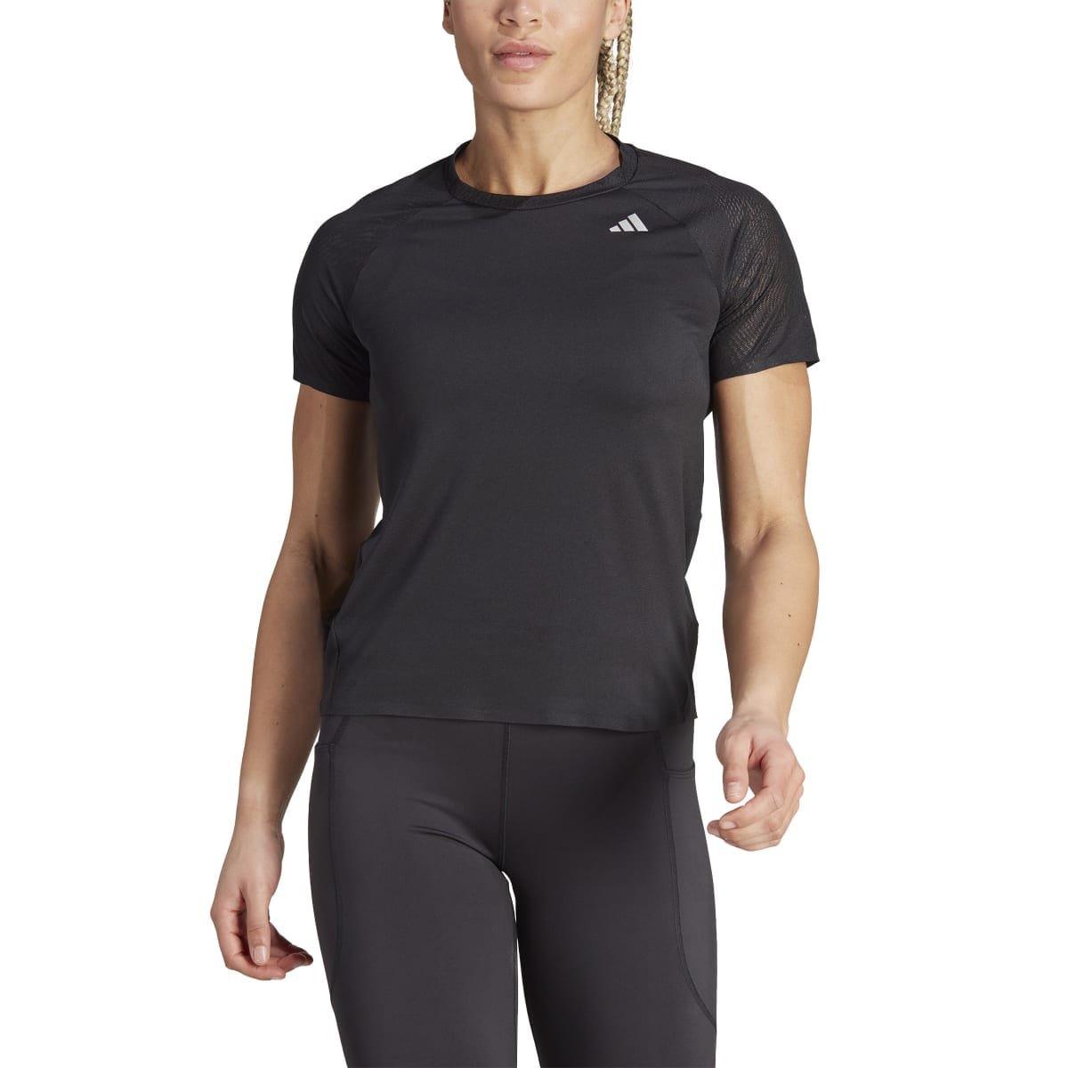 Black - adidas - Women's Adizero Regular Fit Running T-Shirt - 4