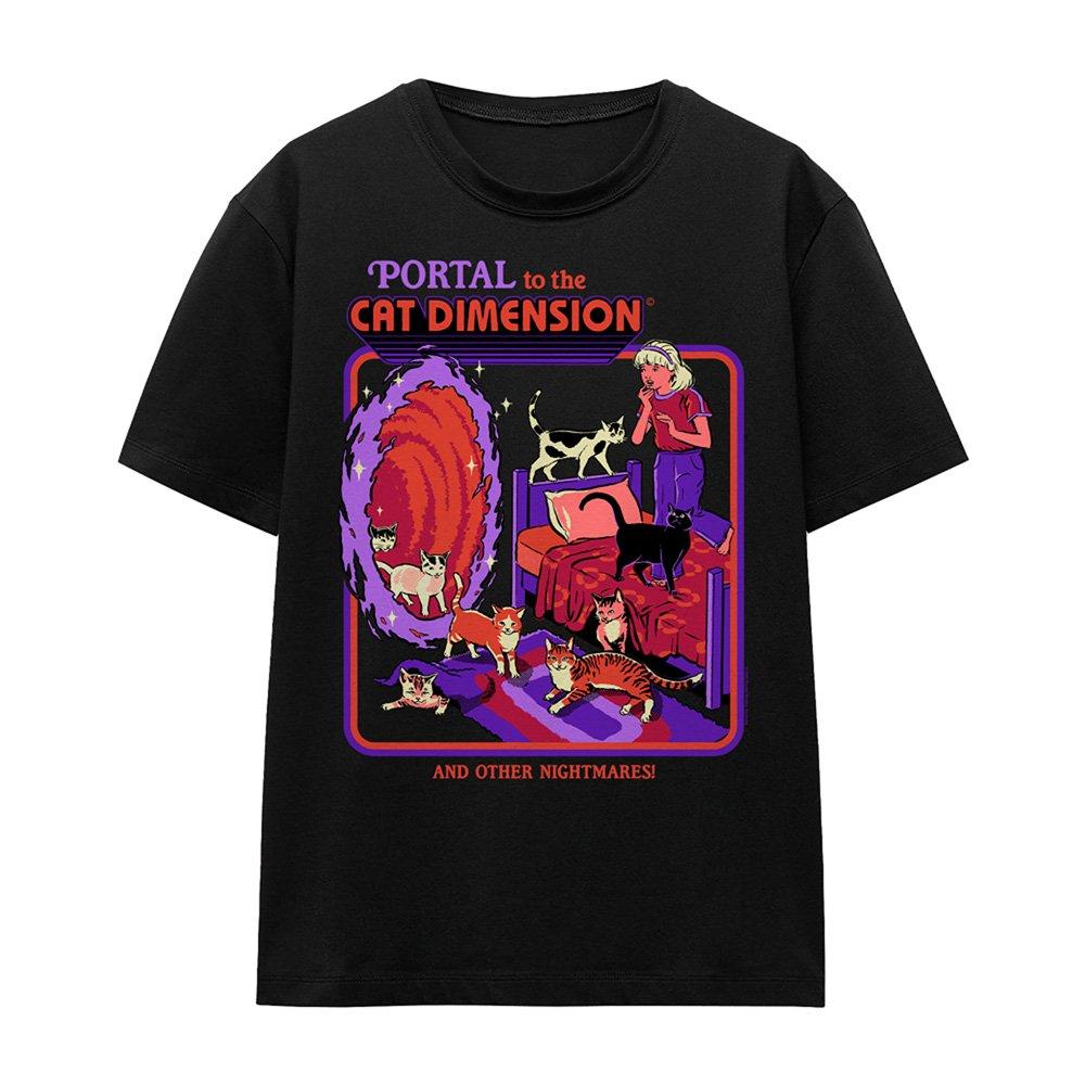 Black - Steven Rhodes - Steven Rhodes Cat Dimension T Shirt Black - 4