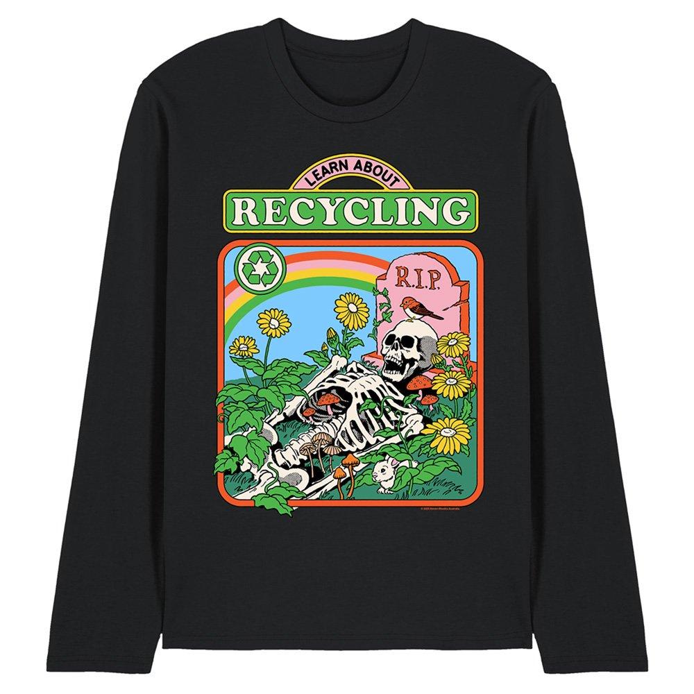Black - Steven Rhodes - Steven Rhodes Learn About Recycling Long Sleeve T- - 1