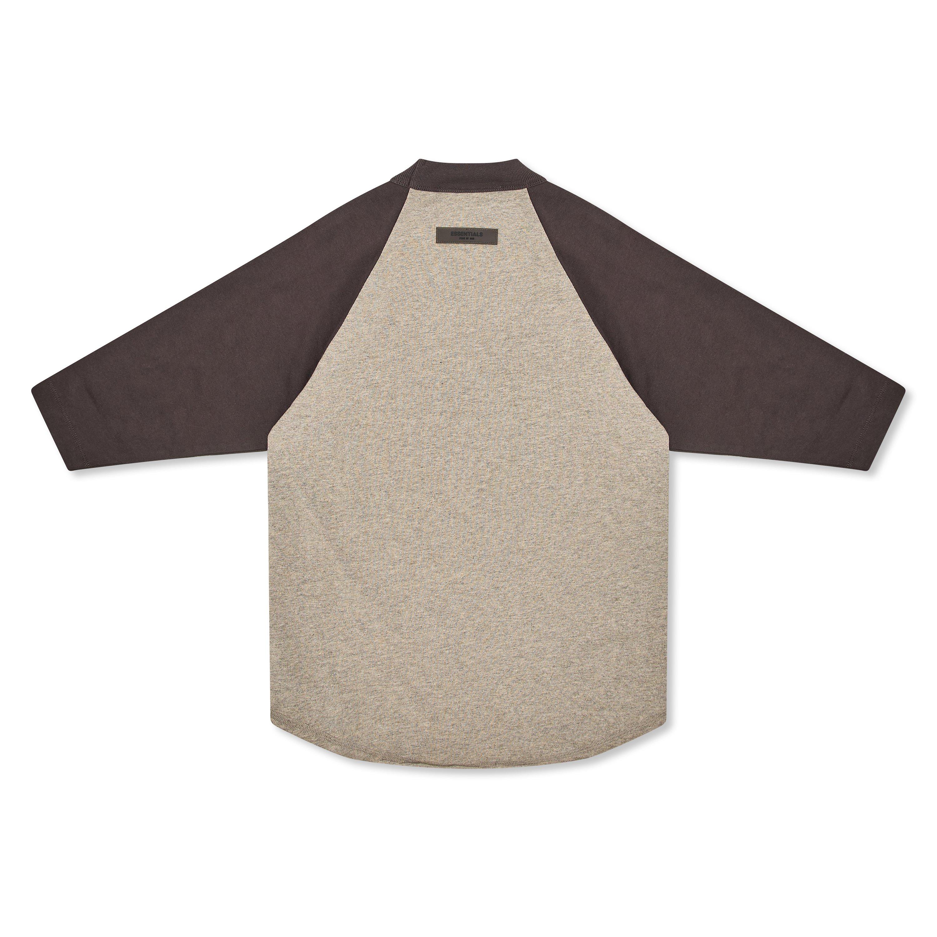 Dark Oatmeal - Fear Of God Essentials - Unisex Kids' 3/4 Sleeve Baseball Oversized Fit T-Shirt - 2