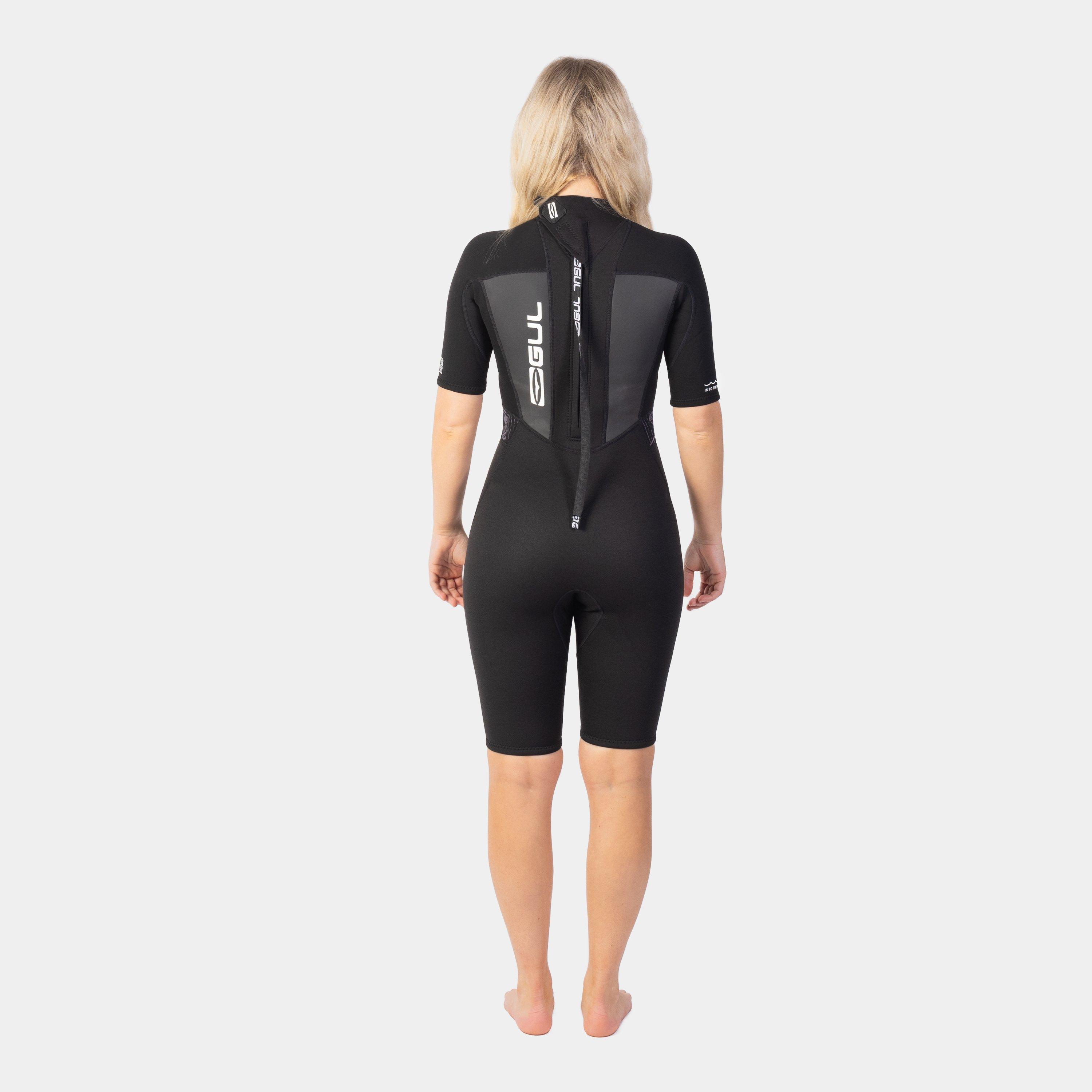Black - Gul - RESPONSE 3/2MM FLATLOCK LADIES SHORTI WETSUIT - 2