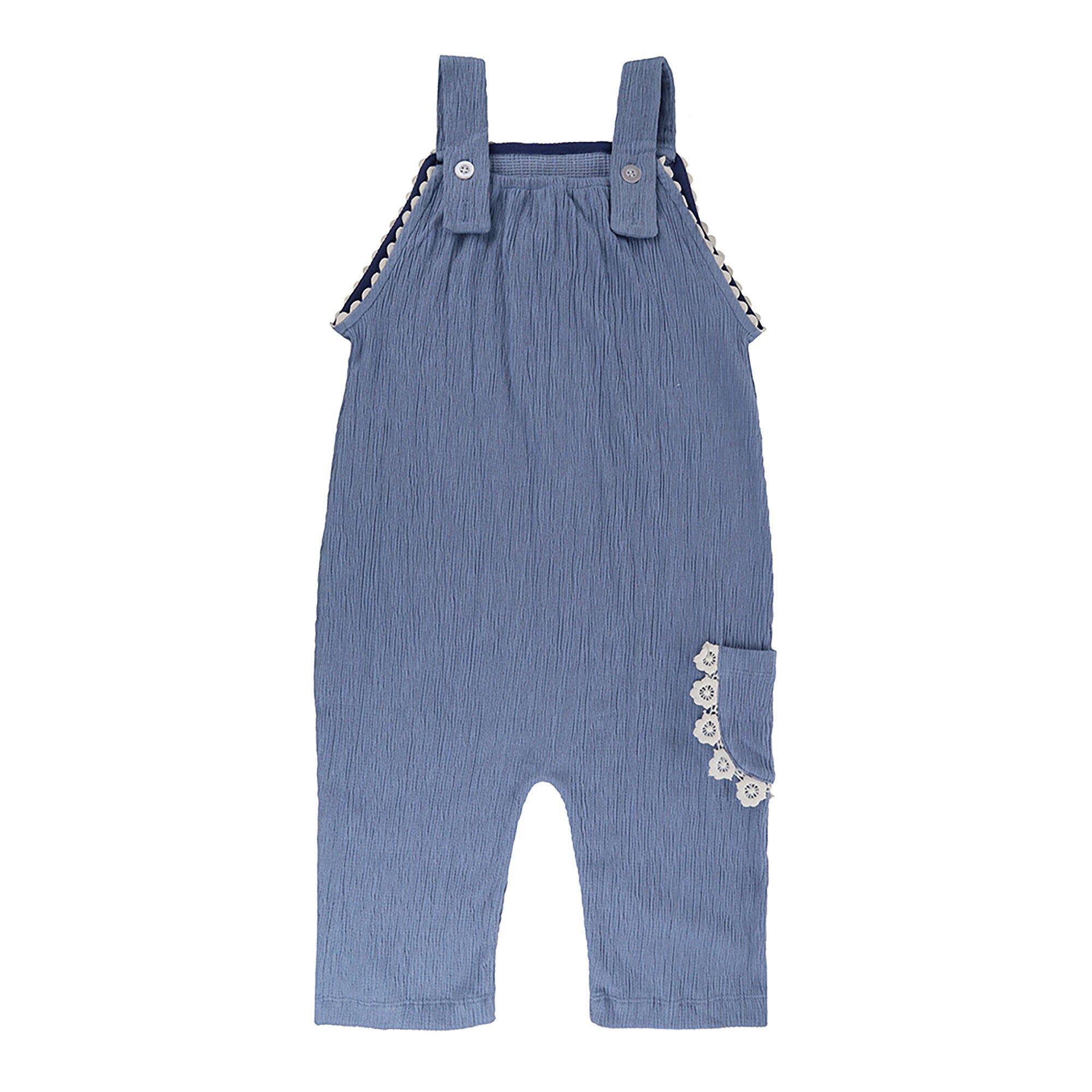 Blue - Lilly and Sid - Cat Face Dungarees - 2