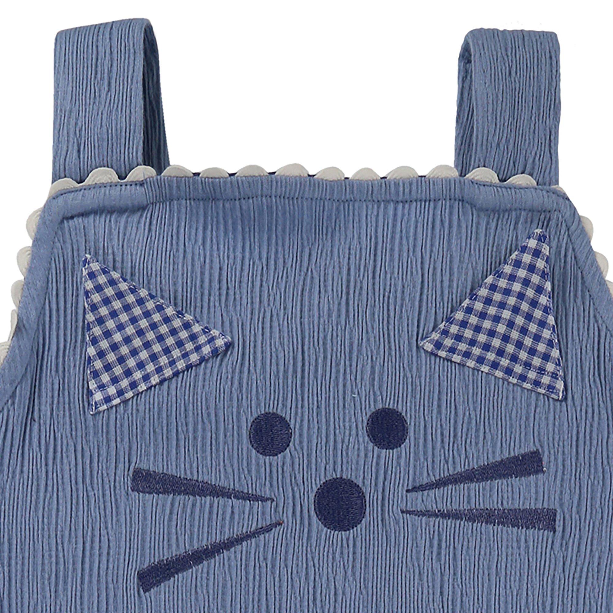 Blue - Lilly and Sid - Cat Face Dungarees - 3