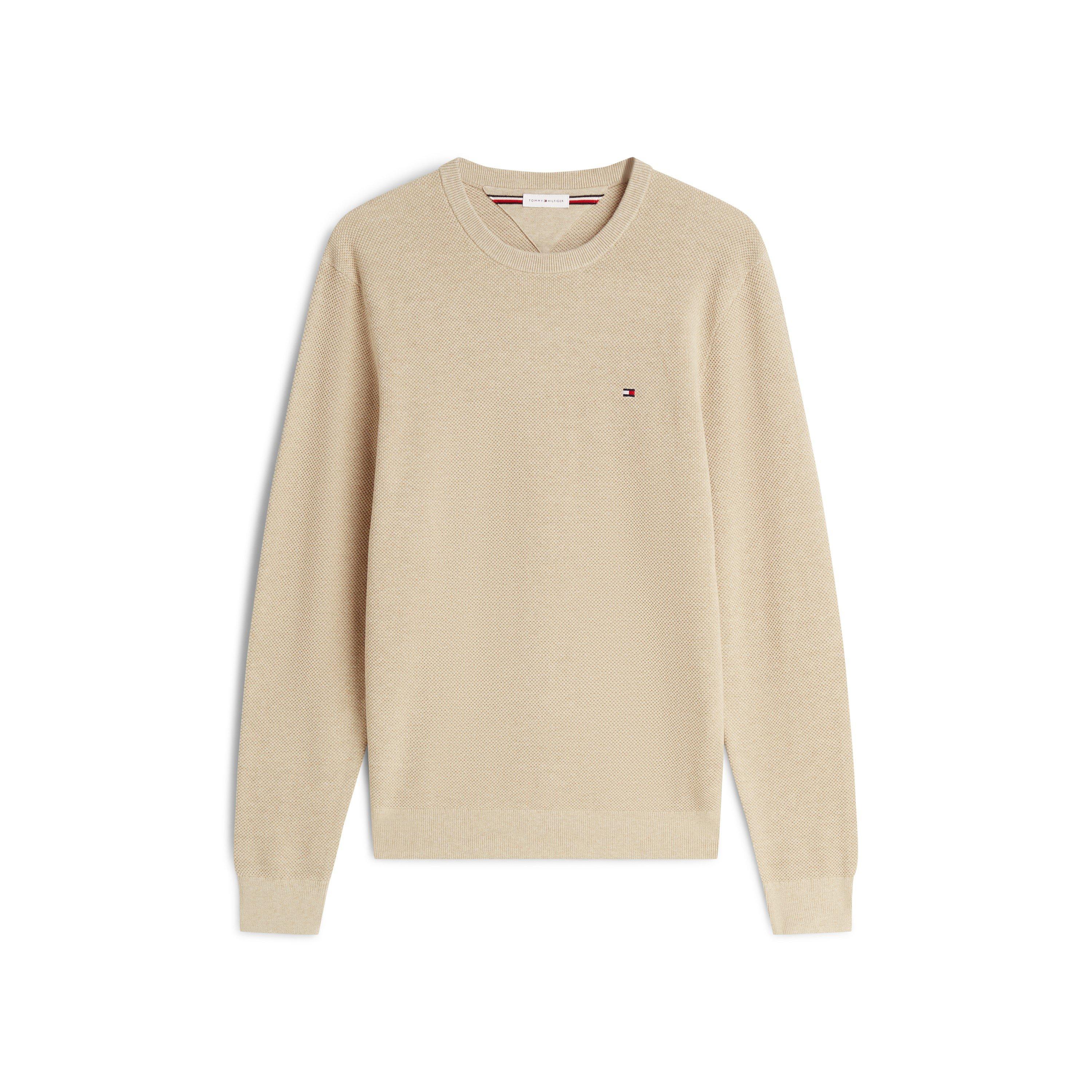 Tommy Hilfiger Men's Ribbed Crew Neck Jumper - Batique Khaki - 2XL