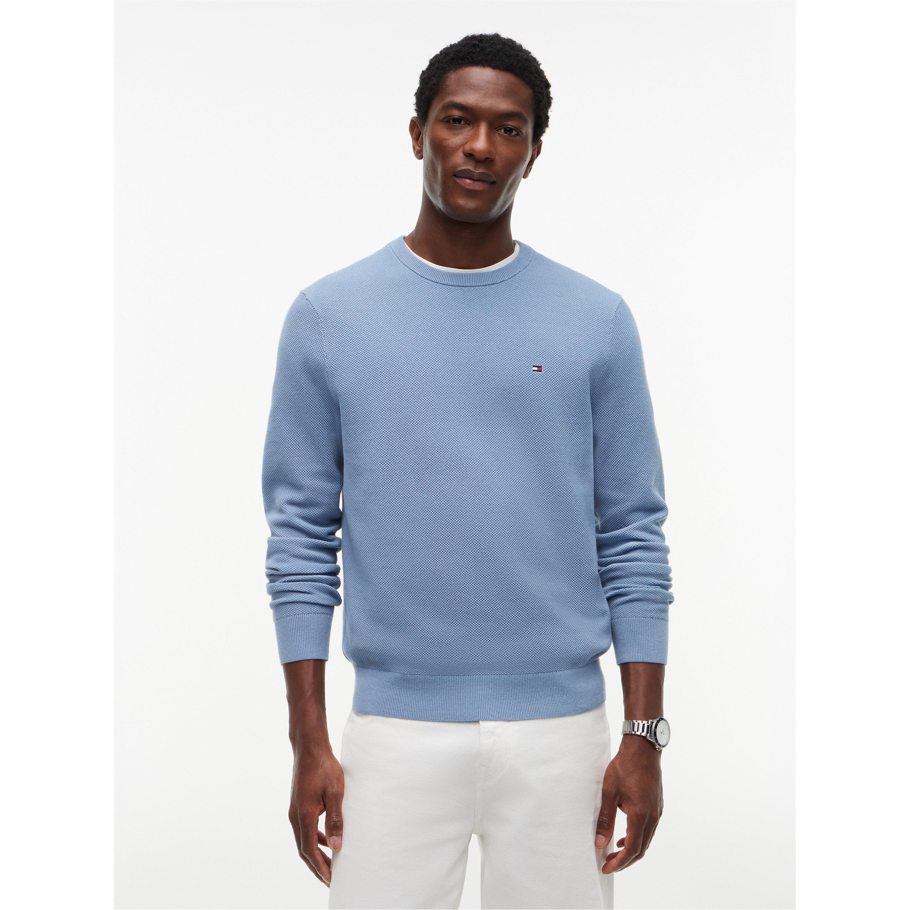 Brisk Blue - Tommy Hilfiger - Men's Ribbed Crew Neck Jumper - 2