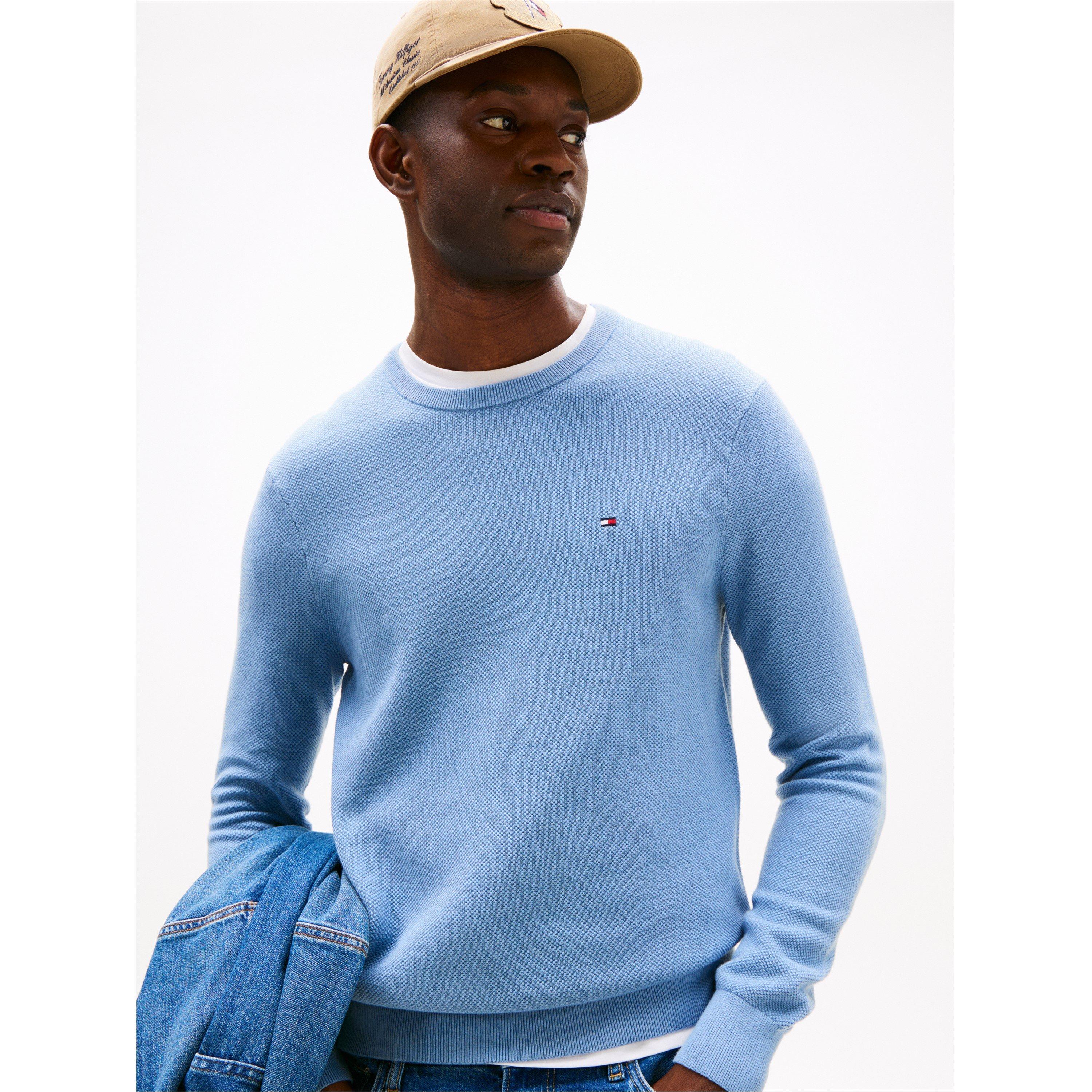 Brisk Blue - Tommy Hilfiger - Men's Ribbed Crew Neck Jumper - 3