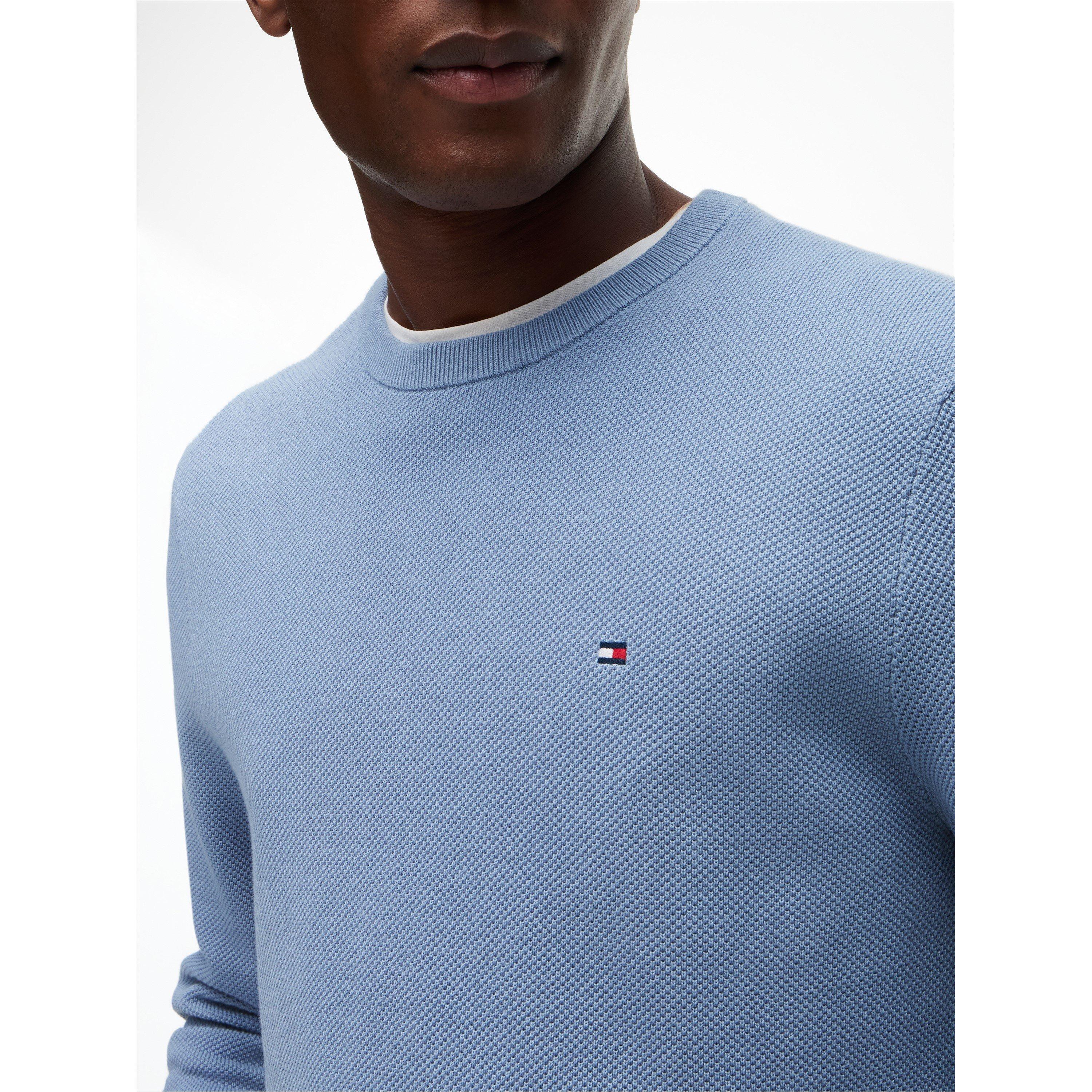 Brisk Blue - Tommy Hilfiger - Men's Ribbed Crew Neck Jumper - 4