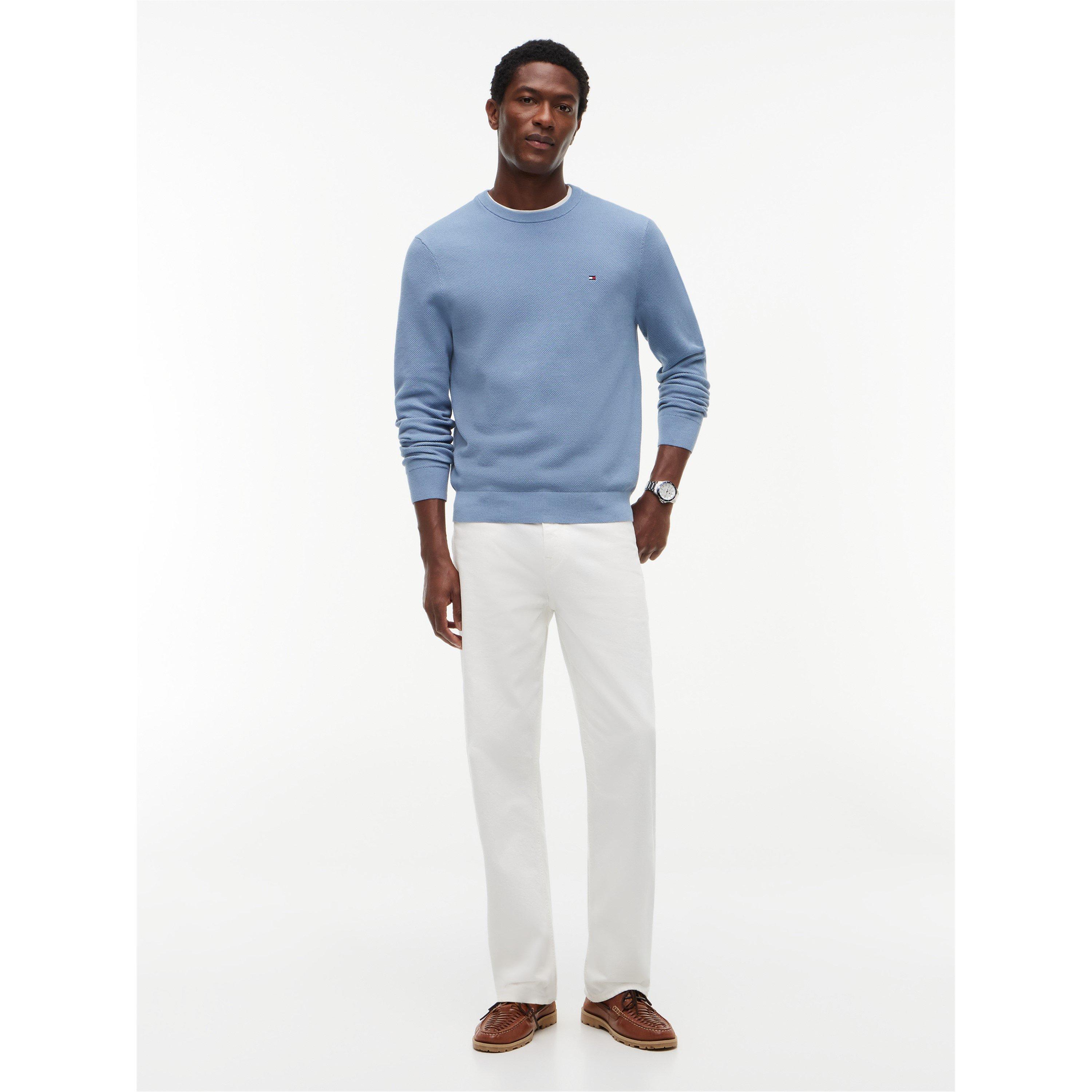 Brisk Blue - Tommy Hilfiger - Men's Ribbed Crew Neck Jumper - 5