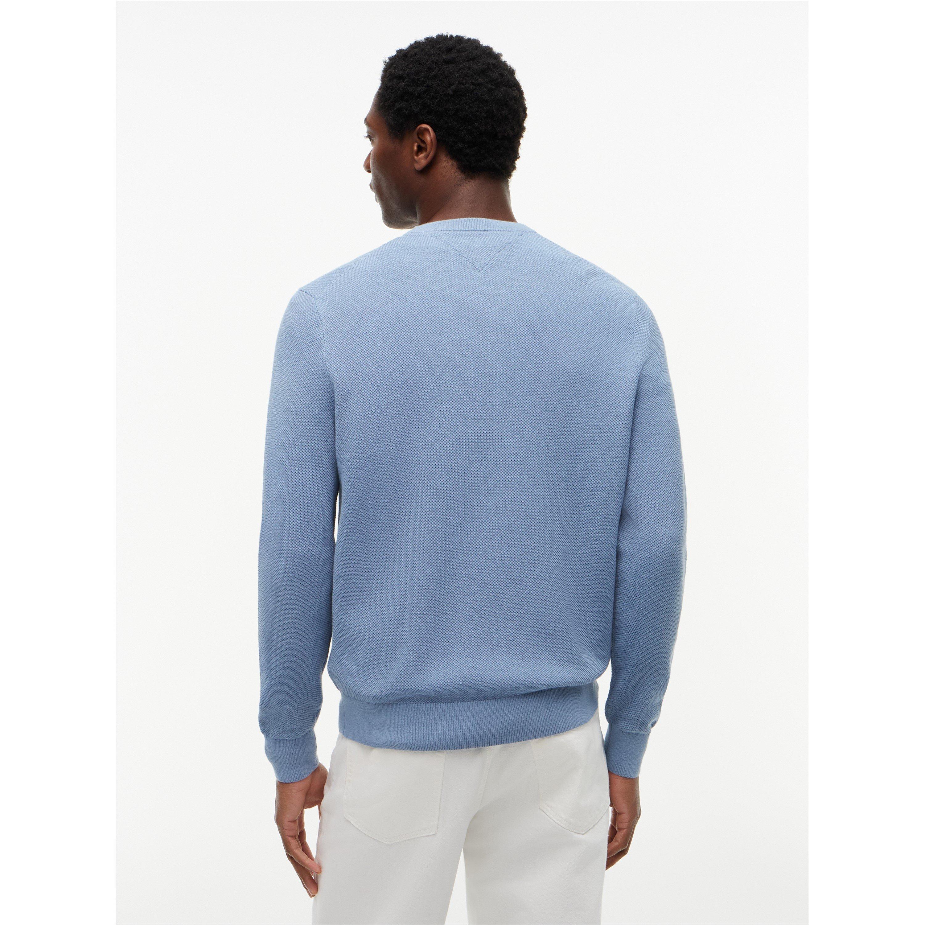 Brisk Blue - Tommy Hilfiger - Men's Ribbed Crew Neck Jumper - 6