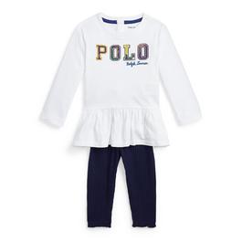 Polo Ralph Lauren Jersey Top And Ribbed Legging Set Babies