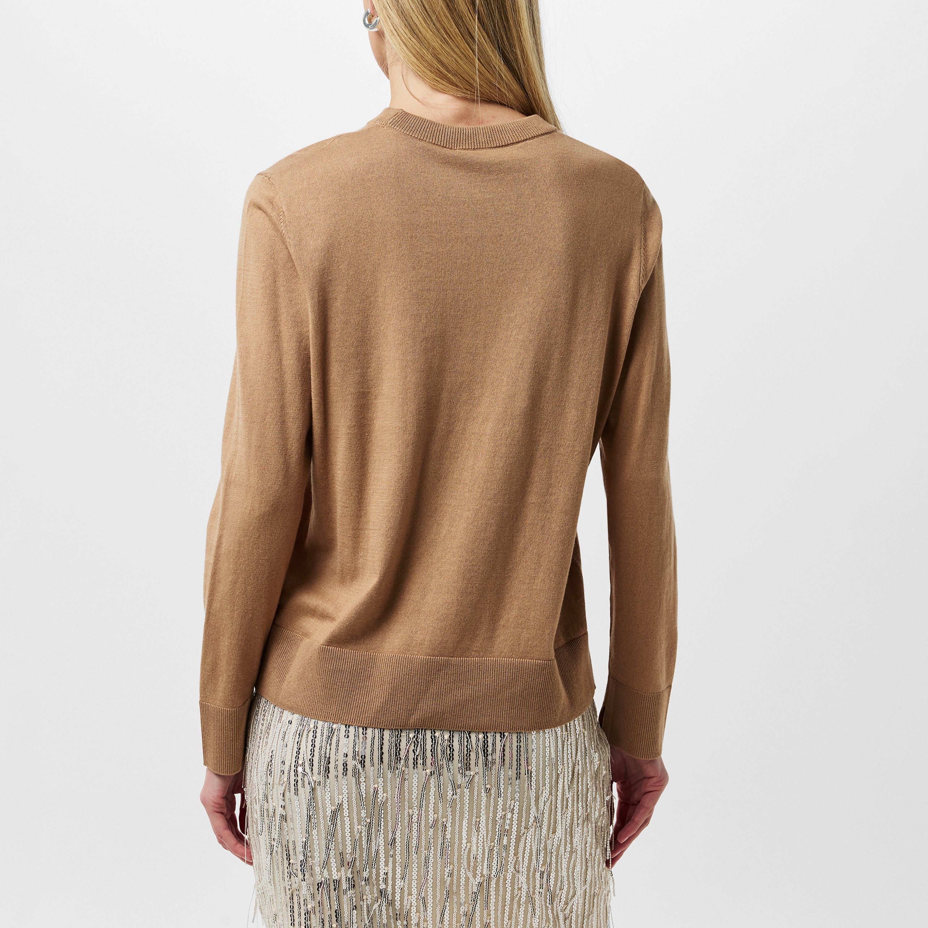 Camel 260 - Boss - Women's Embroidered Logo Sweater, Tonal Embroidery Detail - 4