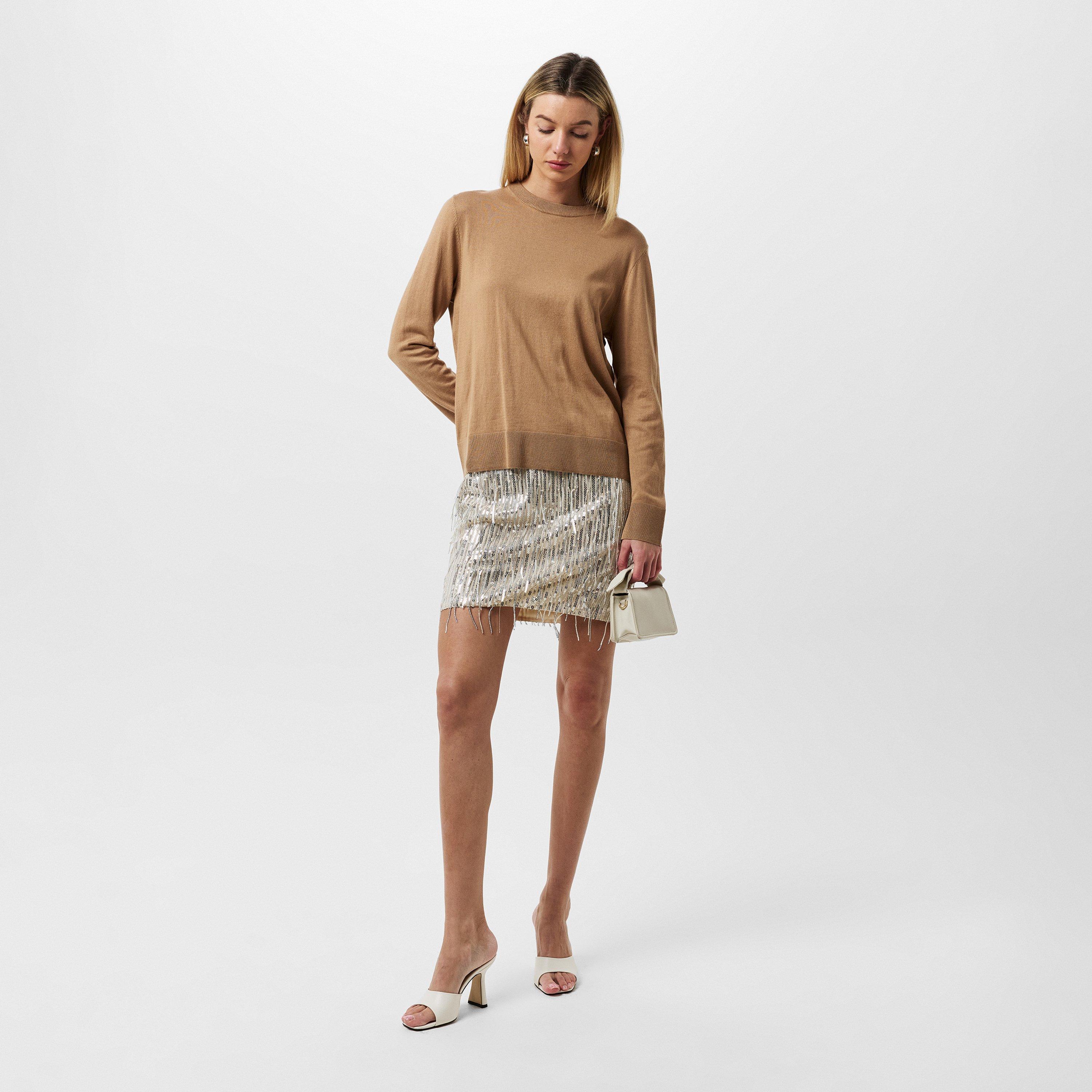 Camel 260 - Boss - Women's Embroidered Logo Sweater, Tonal Embroidery Detail - 5