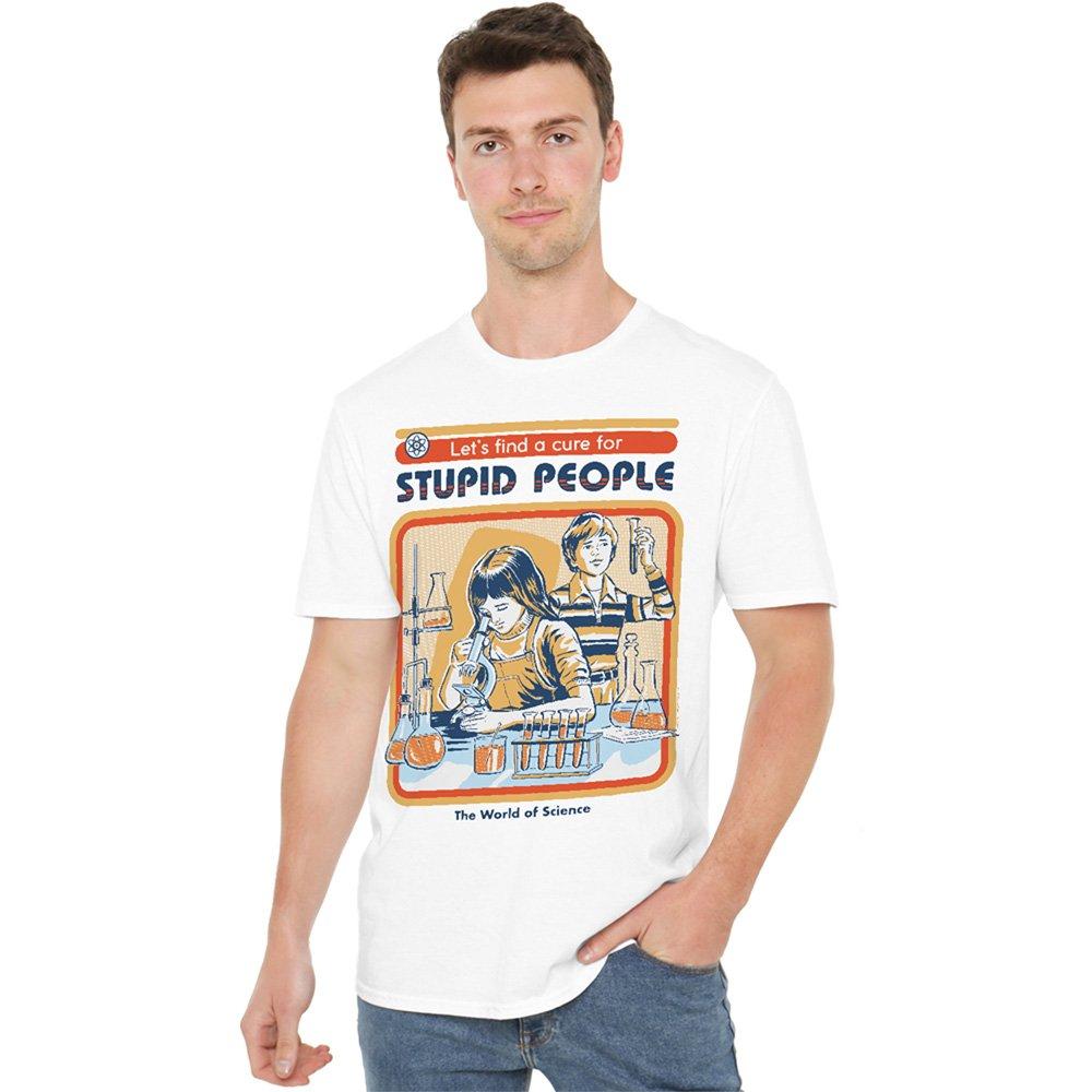 White - Steven Rhodes - Steven Rhodes A Cure For Stupid People T-Shirt Wh - 1