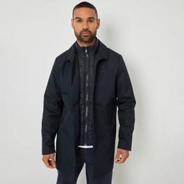 Threadbare Collared Mock Layer Mac Coat