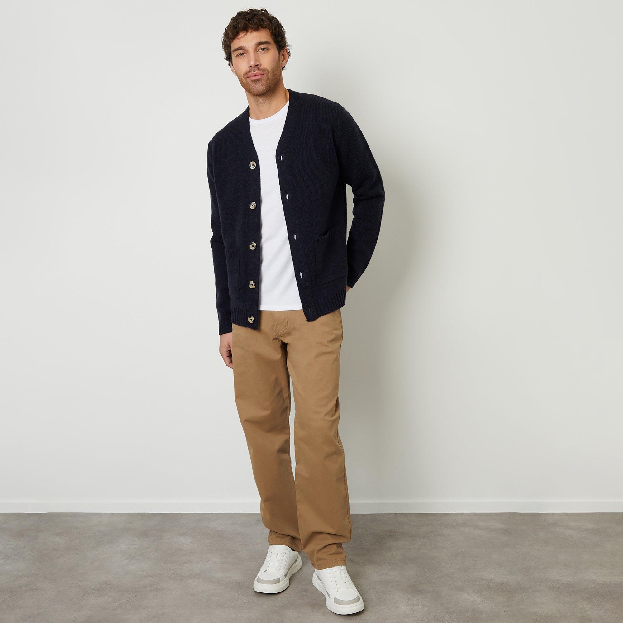 Navy - Threadbare - Knitted V-Neck Cardigan - 3