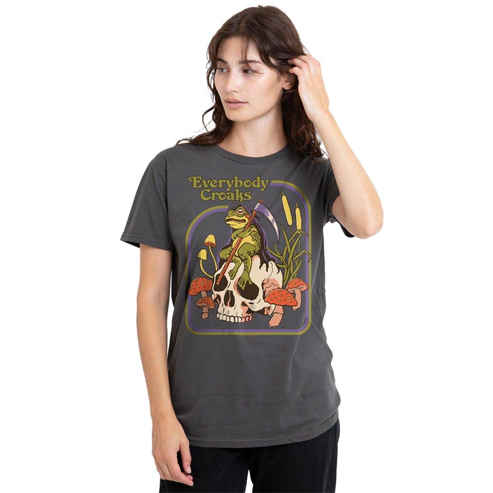 Charcoal - Steven Rhodes - Steven Rhodes Everybody Croaks T Shirt Charcoal - 1