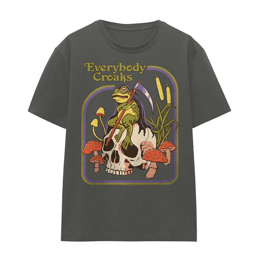 Charcoal - Steven Rhodes - Steven Rhodes Everybody Croaks T Shirt Charcoal - 4