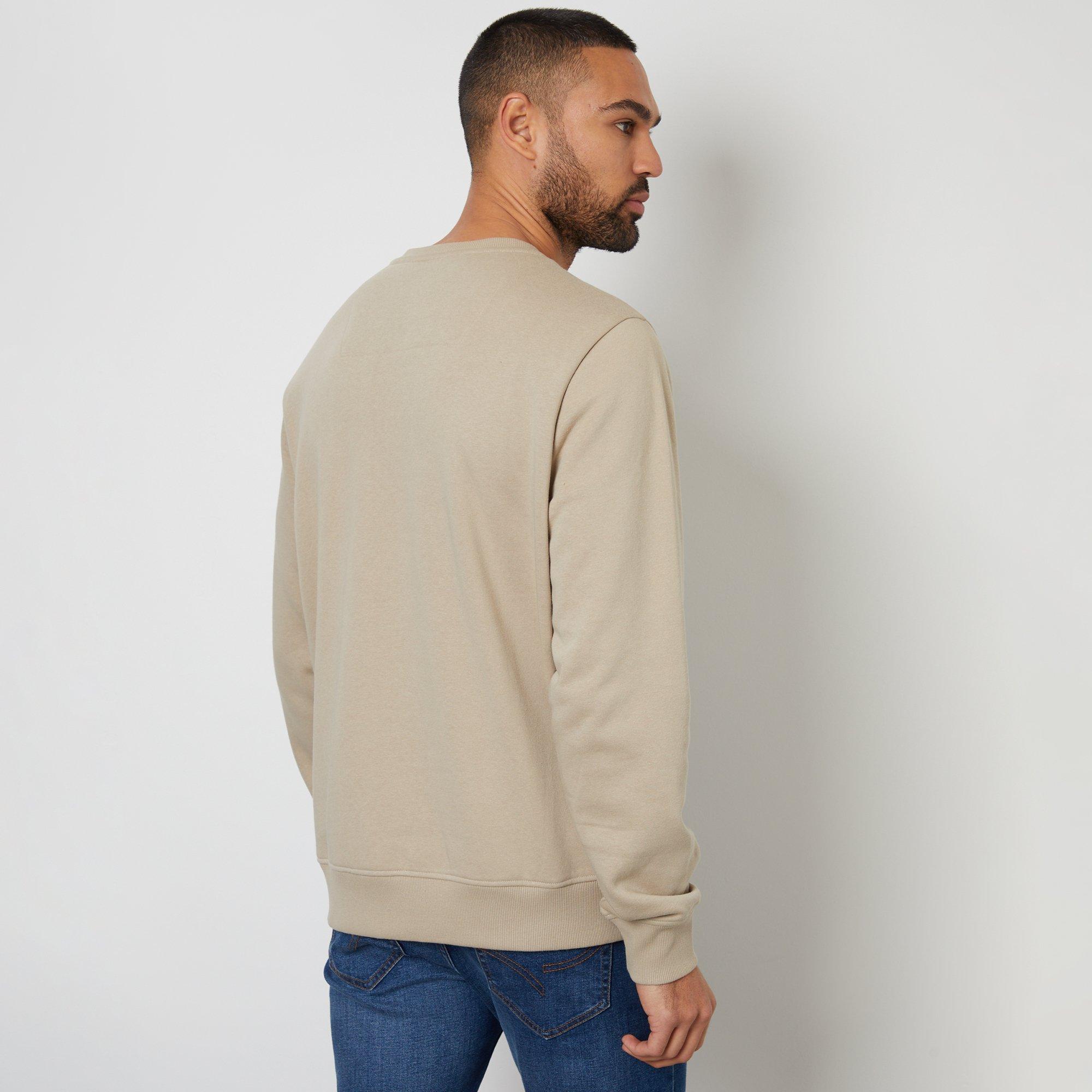 Stone - Threadbare - Cotton Blend Satsuma Crew Neck Sweatshirt - 2