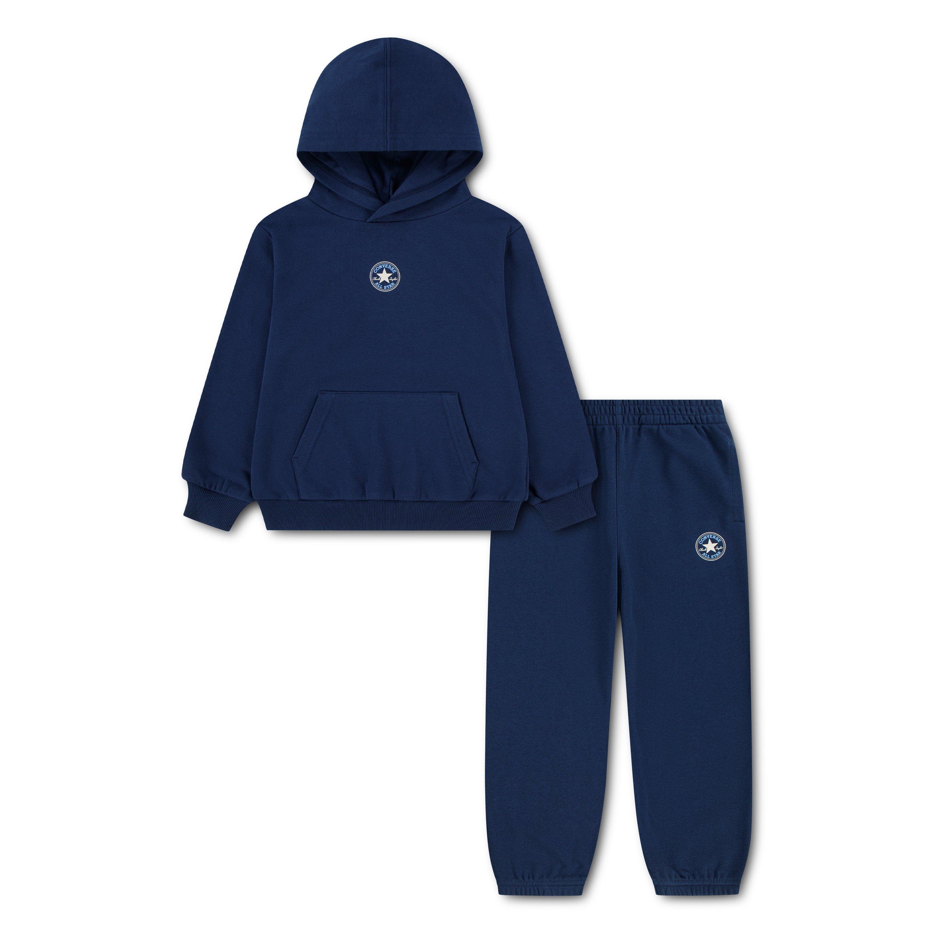 Converse Navy - Converse - Kids' Mini Logo Jumper and Joggers Cotton Pyjama Set - 1