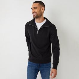 Threadbare Quarter Zip Funnel Neck Sweatshirt