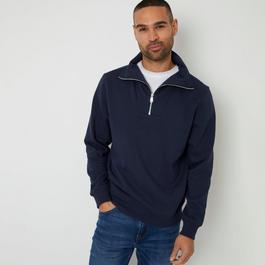 Threadbare Quarter Zip Funnel Neck Sweatshirt