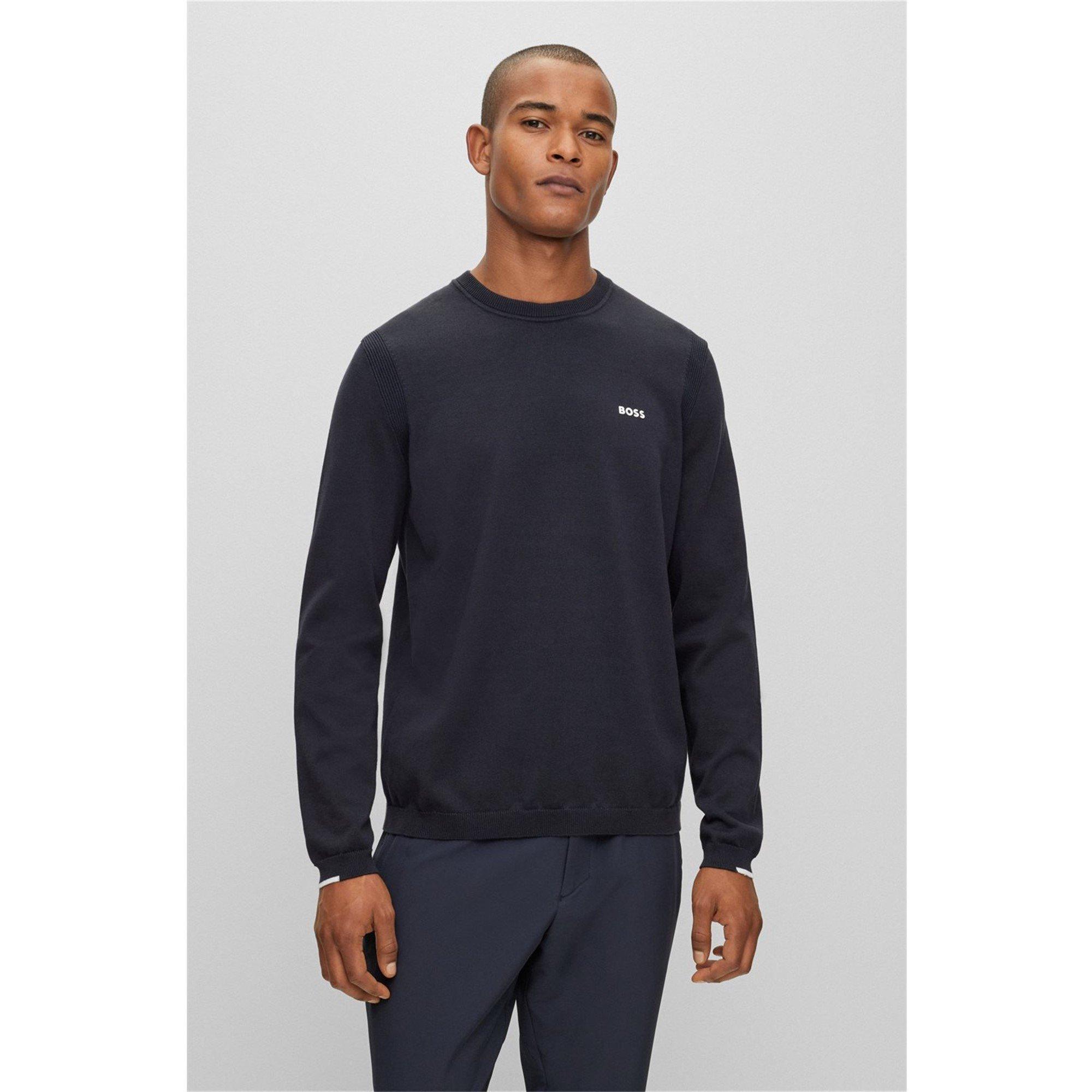 Bleu foncé 402 - Boss - Men's Ever X Cotton Logo Crewneck Jumper - 2