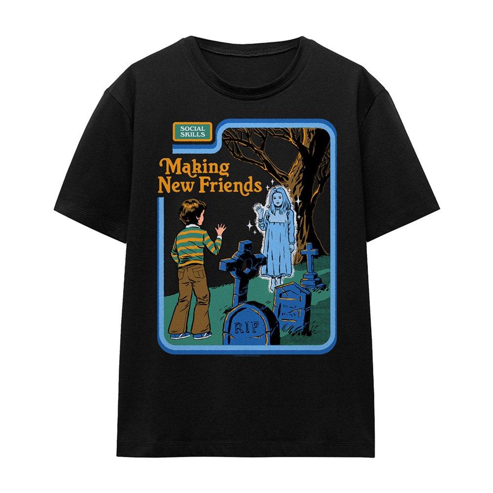 Black - Steven Rhodes - Steven Rhodes Making New Friends T Shirt Black - 4