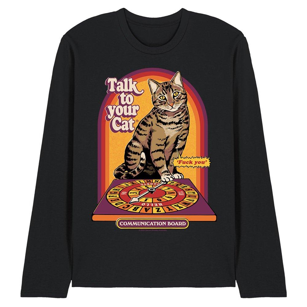 Black - Steven Rhodes - Steven Rhodes Talk To Your Cat Long Sleeve T-Shirt - 1