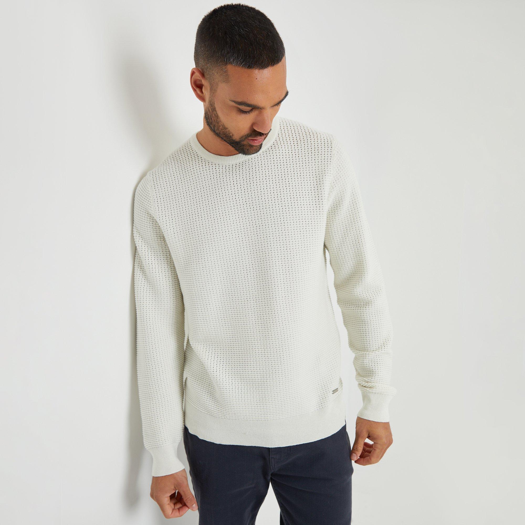 Threadbare Crochet Knit Crew Neck Jumper