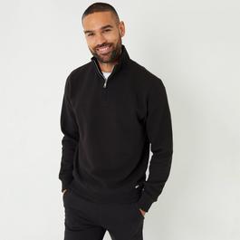 Threadbare Textured Quarter Zip Sweatshirt