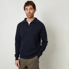 Threadbare Rib Panel Quarter Zip Jumper