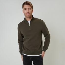 Threadbare Mock T-Shirt Quarter Zip Sweatshirt