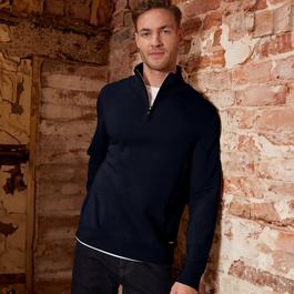 Threadbare Mock T-Shirt Quarter Zip Sweatshirt