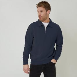 Threadbare Quarter Zip Collared Sweatshirt