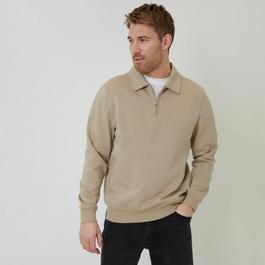 Threadbare Quarter Zip Collared Sweatshirt