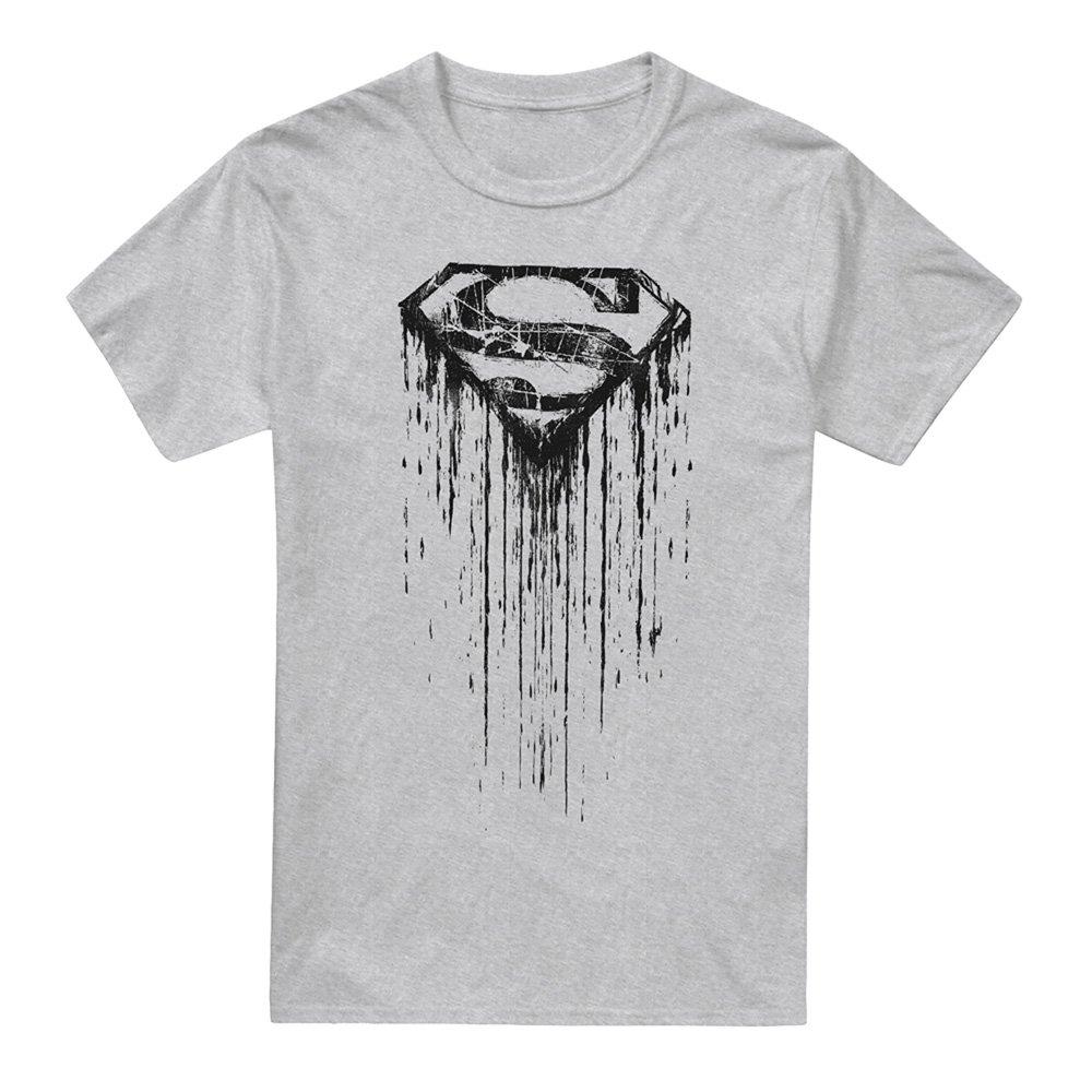 Grey - Superman - Superman Paint Cotton Mens T-Shirt Grey - 4