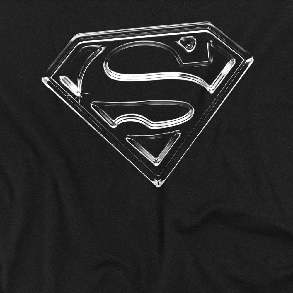 Black - Superman - Superman Steel Logo Cotton Mens T-Shirt Black - 2