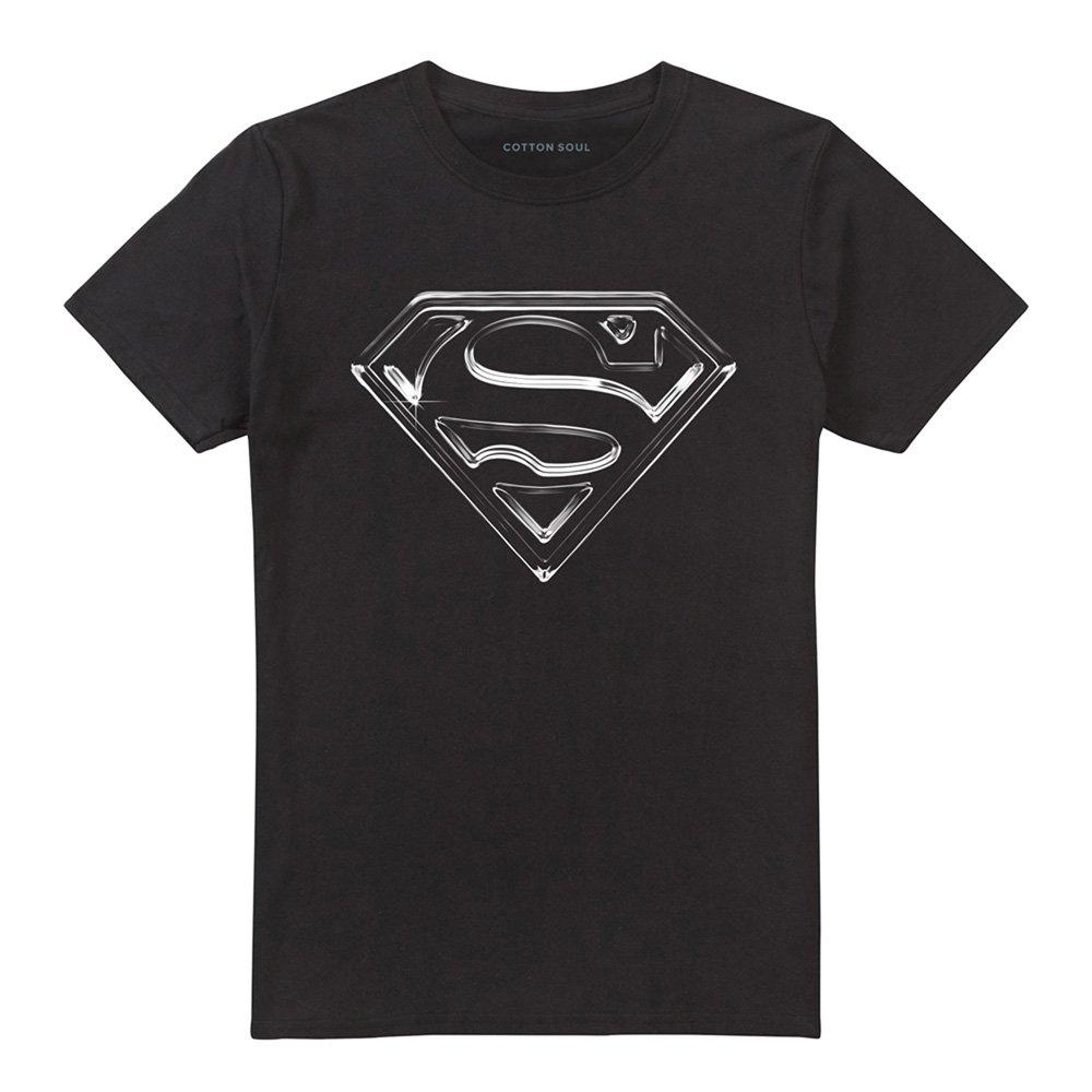 Black - Superman - Superman Steel Logo Cotton Mens T-Shirt Black - 4